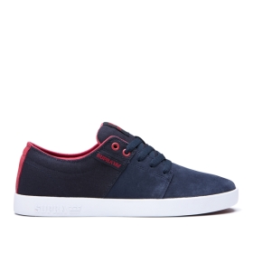 Supra Mens STACKS II Navy/Rose/white Low Top Shoes | CA-34988